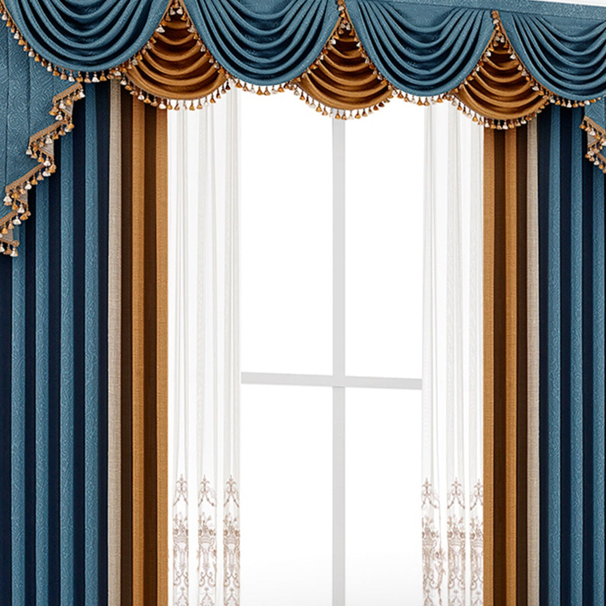 Court opera curtains: Utilizing high-precision weaving techniques, they feature three-dimensional relief patterns-海智集-