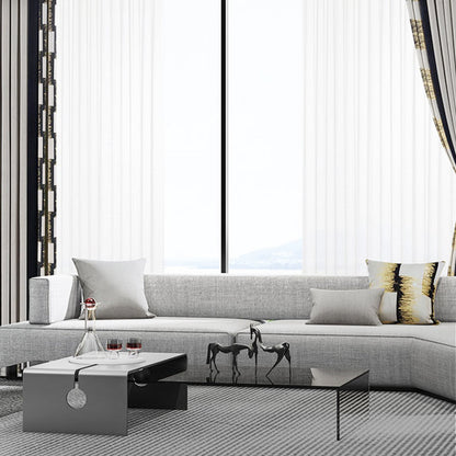 Ancient Glimpse Curtains: Handcrafted embossed texture imitates natural leather/stone, creating a light luxury organic style-海智集-