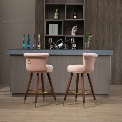 COOLMORE Swivel Bar Stools with Backrest Footrest ，with a fixed height of 360 degrees-海智集-Default-