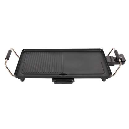 XH-4826 Stainless Steel Electric Grill Portable Indoor/Outdoor Grill Pan with Adjustable Temp, Nonstick Surface & Drip Tray - Perfect for BBQ, Meat, Pancakes, Party Cooking-海智集-