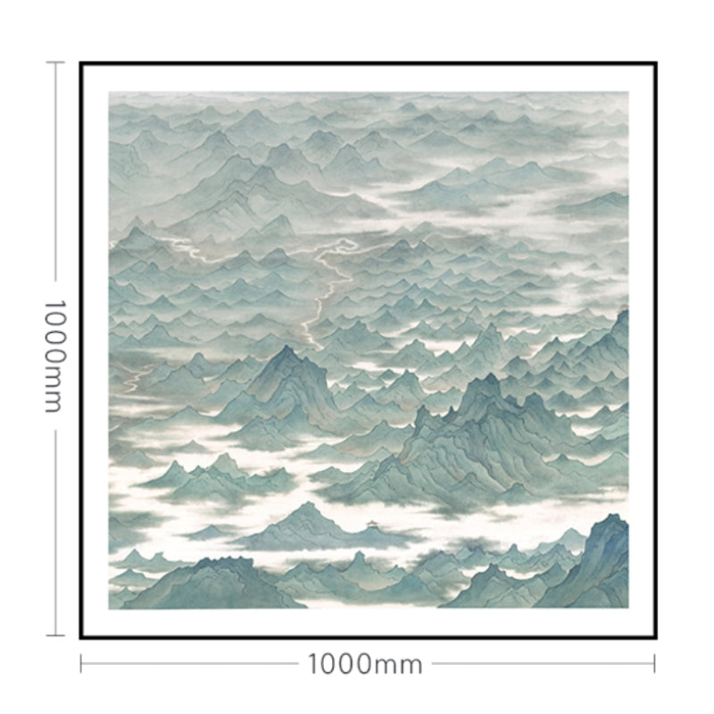 Decorative Art - Living Room & Bedroom Decor - Faux Silk Fabric with Suzhou Embroidery Commanding the Splendor of Mountains and Rivers-海智集-