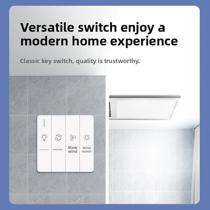 Integrated Ceiling Bathroom Heater with Exhaust Fan, Bathroom Heater Fan, Electric Heater, Heating Lamp, All-in-One Lighting-Kitchen & Bathroom-海智集-Key Switches-300X600-