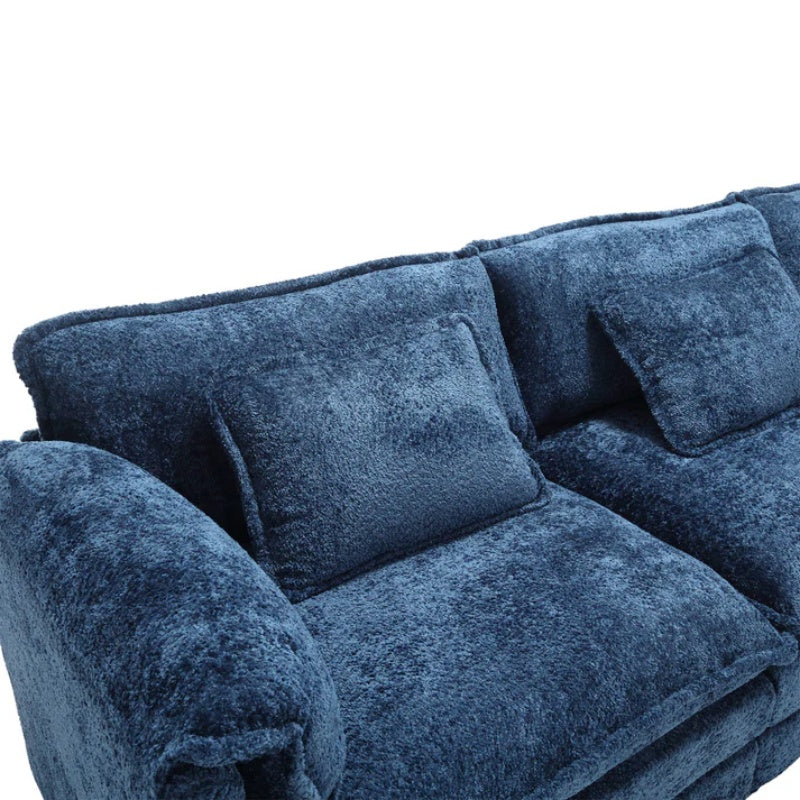 Modern Large L-Shape Sectional Chenille fabric, movable pedals, detachable armrests, oversized three-seat Sofa-海智集-Default-