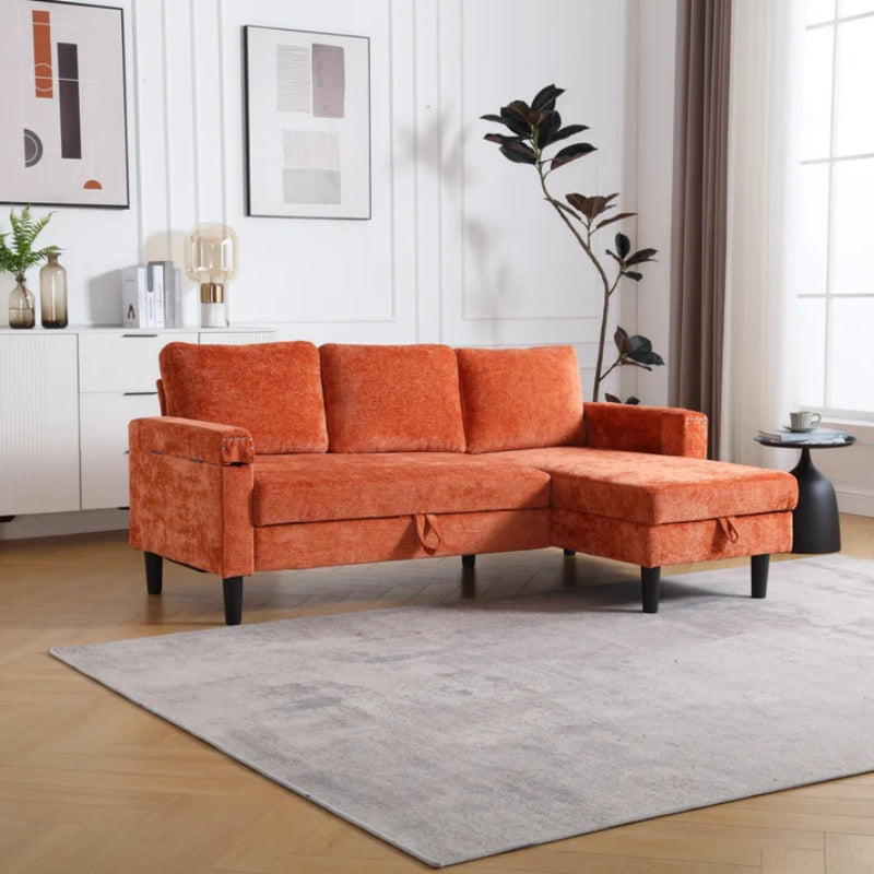 UNITED Sectional Sofa Reversible Sectional Sleeper Sectional Sofa with Storage Chaise-海智集-Default-