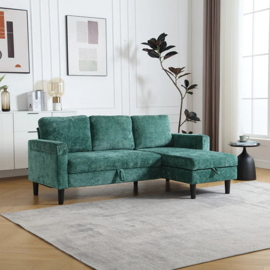 UNITED Sectional Sofa Reversible Sectional Sleeper Sectional Sofa with Storage Chaise-海智集-Default-