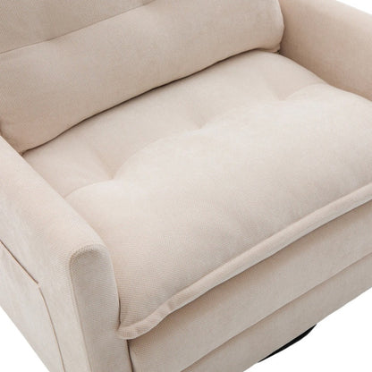 UNITED WE WIN Swivel Barrel Chair - Mid Century Modern Chair, Thick Padded Arm Chair with Solid Metal Base, Comfortable Single Sofa Chair, Swivel Accent Chair for Living Room Bedroom-海智集-Default-