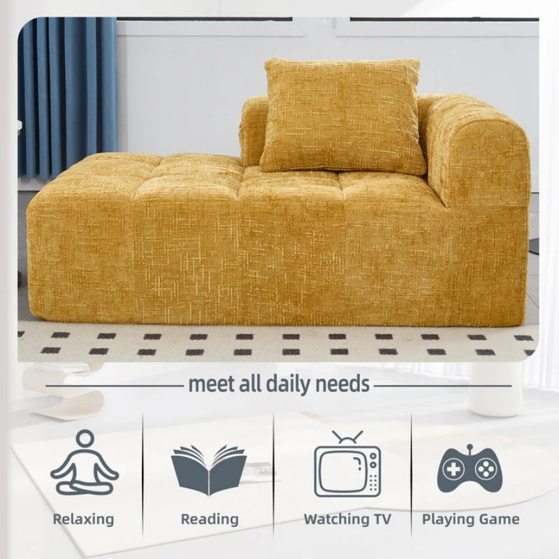 UNITED WE WIN Chenille Loveseat Sofa,Minimalist Modular Couches Sleeper for Living Room Bedroom Apartment Lounge-海智集-Default-