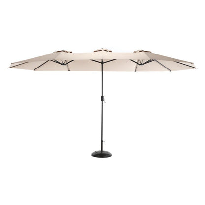14.8 Ft Double Sided Outdoor Umbrella Rectangular Large with Crank ( khaki )(No Base)-海智集-Default-