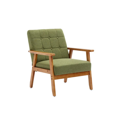 Leisure Chair with Solid Wood Armrest and Feet, Mid-Century Modern Accent chair, for Living Room Bedroom Studio chair-海智集-Default-