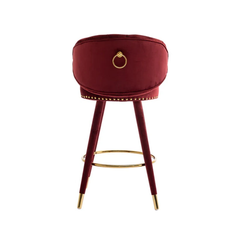 COOLMORE Counter Height Bar Stools Set of 2 for Kitchen Counter Solid Wood Legs with a fixed height of 360 degrees-海智集-Default-