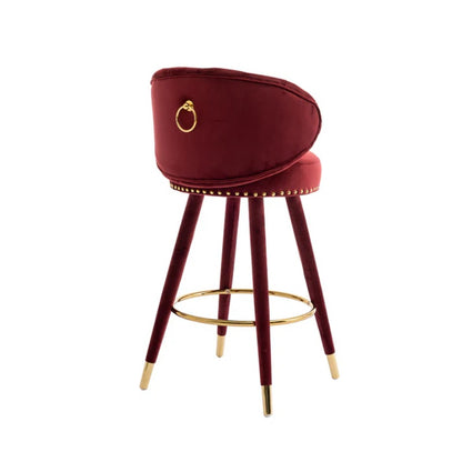 COOLMORE Counter Height Bar Stools Set of 2 for Kitchen Counter Solid Wood Legs with a fixed height of 360 degrees-海智集-Default-