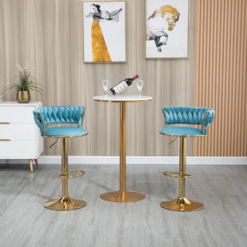 COOLMORE Swivel Bar Stools Set of 2 Adjustable Counter Height Chairs with Footrest for Kitchen, Dining Room 2PC/SET-海智集-Default-