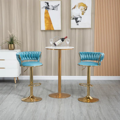 COOLMORE Swivel Bar Stools Set of 2 Adjustable Counter Height Chairs with Footrest for Kitchen, Dining Room 2PC/SET-海智集-Default-