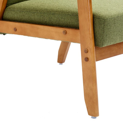 Leisure Chair with Solid Wood Armrest and Feet, Mid-Century Modern Accent chair, for Living Room Bedroom Studio chair-海智集-Default-