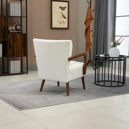 COOLMORE Wood Frame Armchair, Modern Accent Chair Lounge Chair for Living Room-海智集-Default-