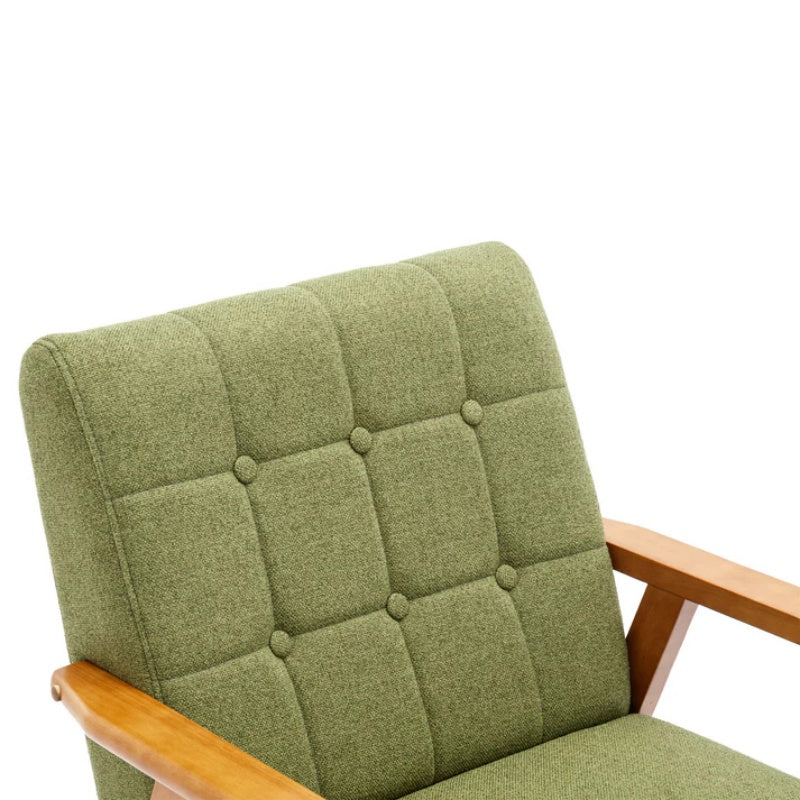 Leisure Chair with Solid Wood Armrest and Feet, Mid-Century Modern Accent chair, for Living Room Bedroom Studio chair-海智集-Default-