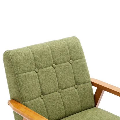 Leisure Chair with Solid Wood Armrest and Feet, Mid-Century Modern Accent chair, for Living Room Bedroom Studio chair-海智集-Default-