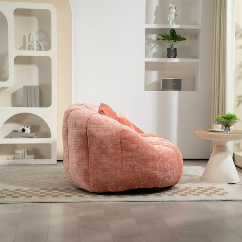 Durable Comfort High Back Pink Chenille Bean Bag Sofa Lounger for Adults and Kids, Indoor & Outdoor-海智集-Default-