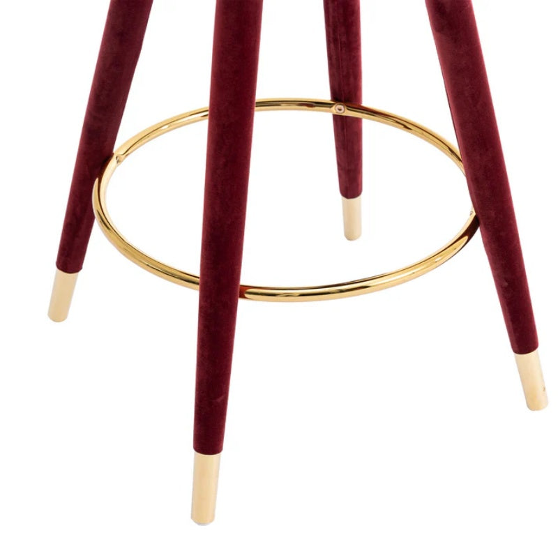 COOLMORE Counter Height Bar Stools Set of 2 for Kitchen Counter Solid Wood Legs with a fixed height of 360 degrees-海智集-Default-