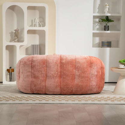 Durable Comfort High Back Pink Chenille Bean Bag Sofa Lounger for Adults and Kids, Indoor & Outdoor-海智集-Default-
