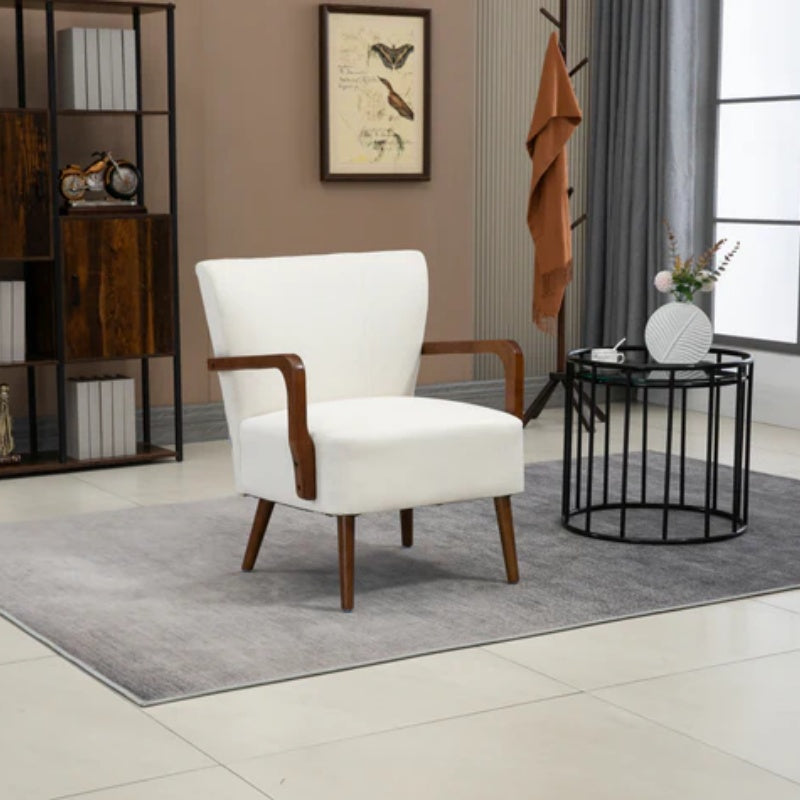 COOLMORE Wood Frame Armchair, Modern Accent Chair Lounge Chair for Living Room-海智集-Default-