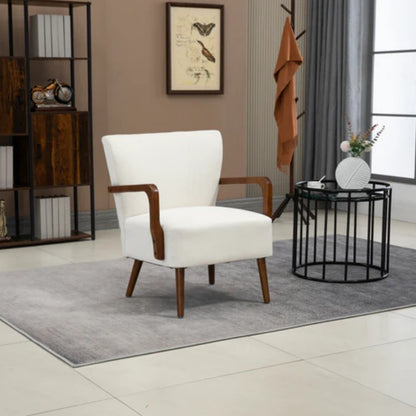 COOLMORE Wood Frame Armchair, Modern Accent Chair Lounge Chair for Living Room-海智集-Default-