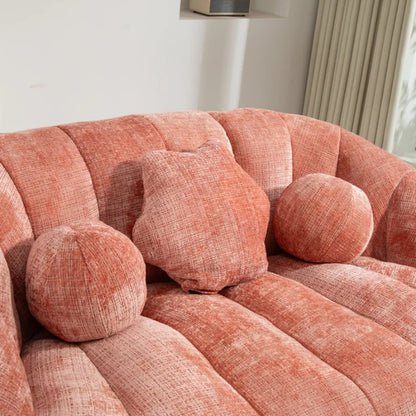 Durable Comfort High Back Pink Chenille Bean Bag Sofa Lounger for Adults and Kids, Indoor & Outdoor-海智集-Default-