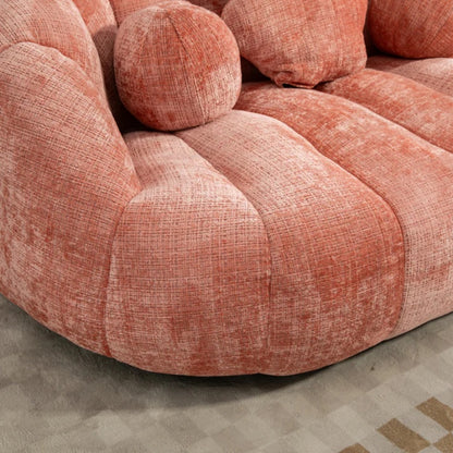 Durable Comfort High Back Pink Chenille Bean Bag Sofa Lounger for Adults and Kids, Indoor & Outdoor-海智集-Default-