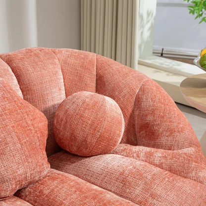 Durable Comfort High Back Pink Chenille Bean Bag Sofa Lounger for Adults and Kids, Indoor & Outdoor-海智集-Default-