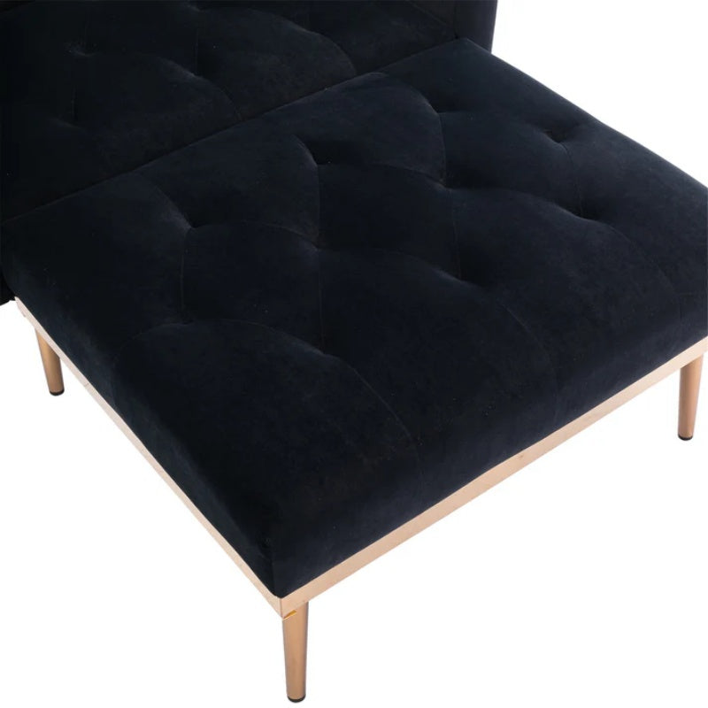 COOLMORE fashionable and classic style chaise lounge chair / accent chair for Living Room, bedroom (Black Velvet)-海智集-Default-