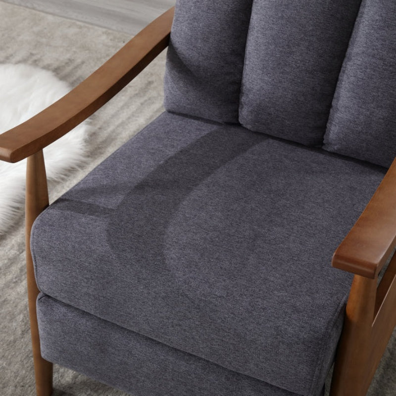 COOLMORE Wood Frame Armchair, Modern Accent Chair Lounge Chair for Living Room-海智集-Default-