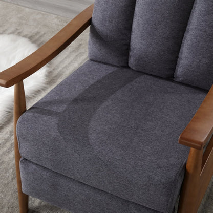 COOLMORE Wood Frame Armchair, Modern Accent Chair Lounge Chair for Living Room-海智集-Default-