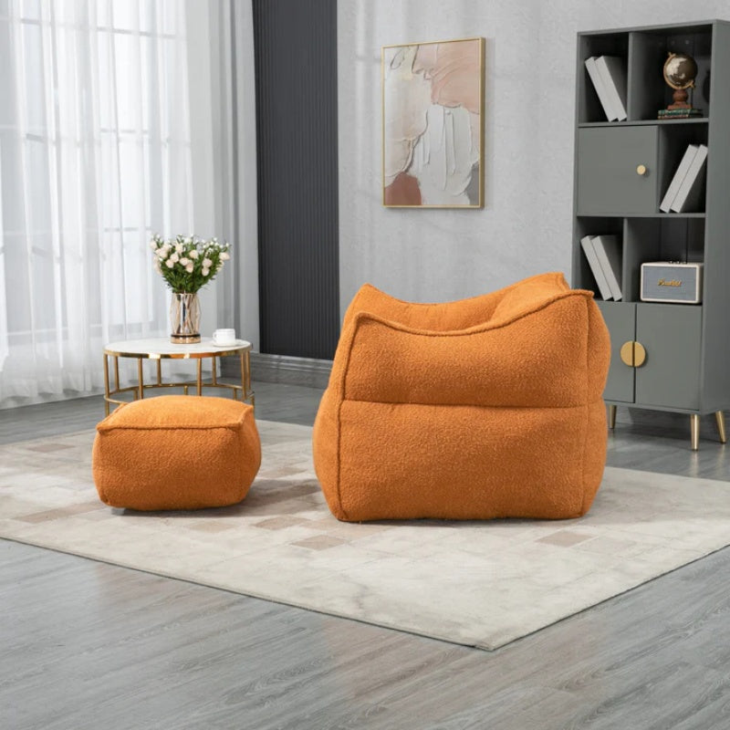 COOLMORE Bean Bag Chair Lazy Sofa/Footstool Durable Comfort Lounger High Back Bean Bag Chair Couch for Adults and Kids, Indoor & Outdoor-海智集-Default-