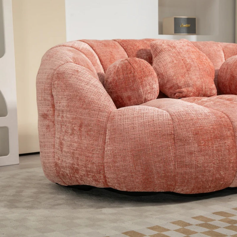 Durable Comfort High Back Pink Chenille Bean Bag Sofa Lounger for Adults and Kids, Indoor & Outdoor-海智集-Default-
