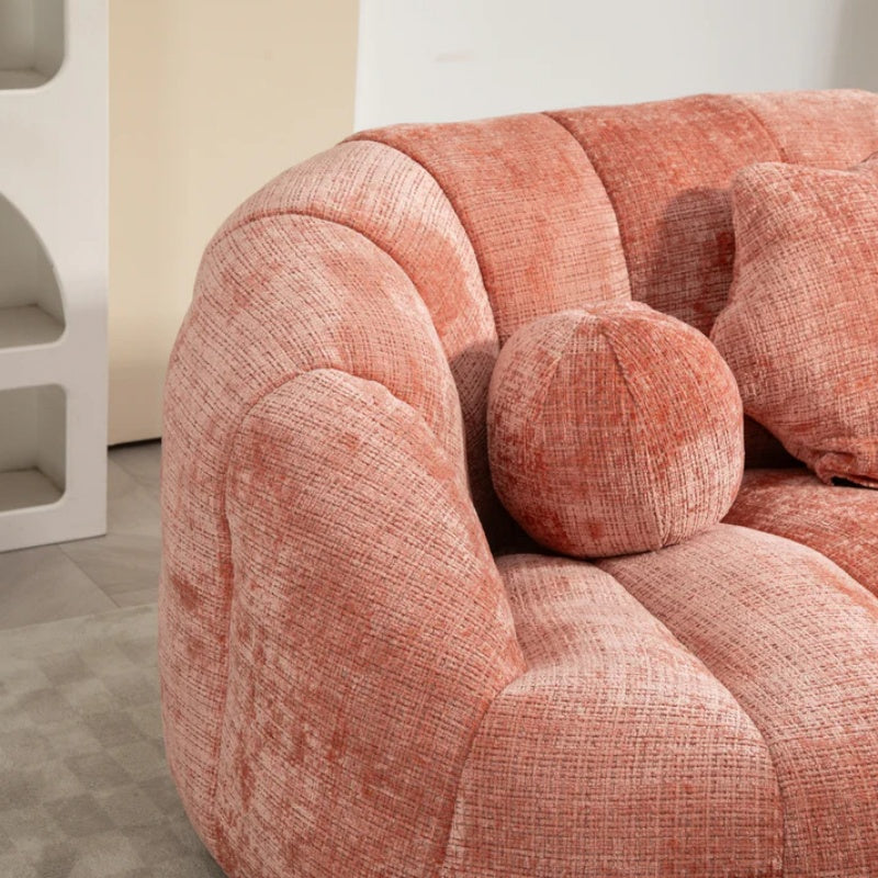 Durable Comfort High Back Pink Chenille Bean Bag Sofa Lounger for Adults and Kids, Indoor & Outdoor-海智集-Default-