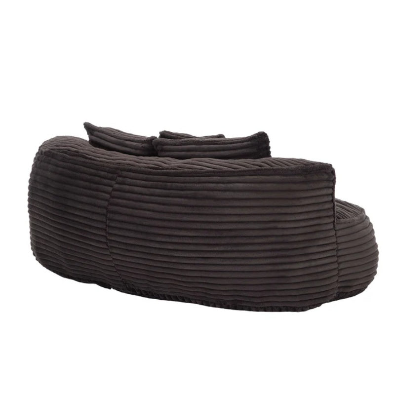 High Back Bean Bag Chair Couch for Adults and Kids, Indoor & Outdoor, Corduroy, Black, 64.17''-海智集-Default-