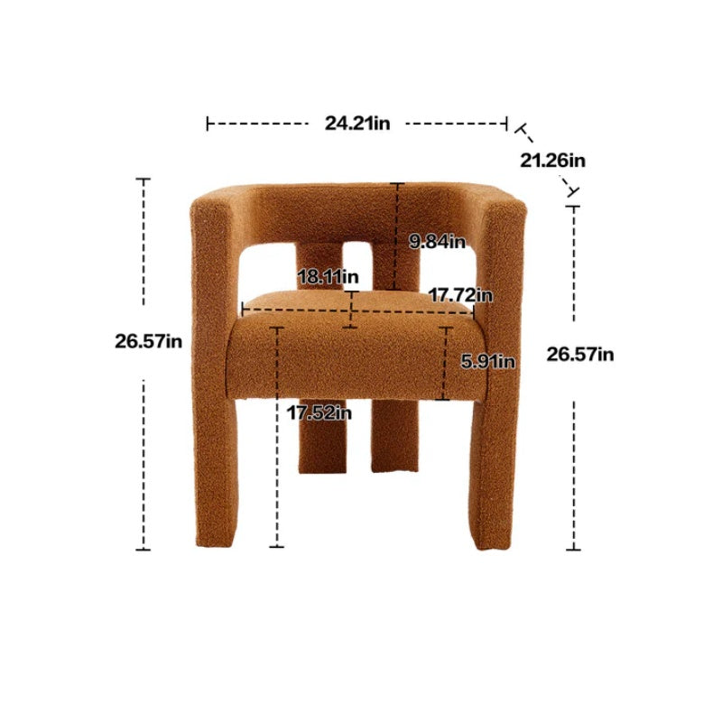 COOLMORE Contemporary Designed Fabric Upholstered Accent/Dining Chair /Barrel Side Chairs Kitchen Armchair for Living Room 2PC/SET-海智集-Default-