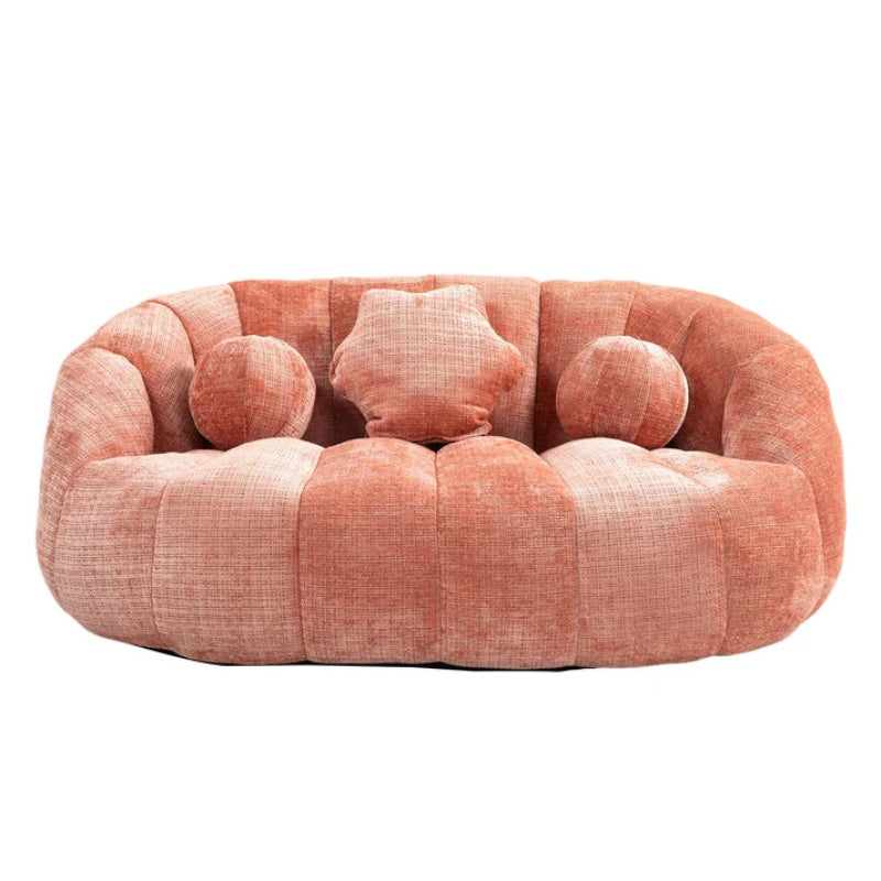 Durable Comfort High Back Pink Chenille Bean Bag Sofa Lounger for Adults and Kids, Indoor & Outdoor-海智集-Default-