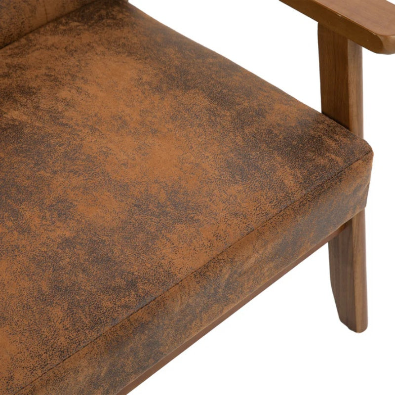 COOLMORE Mid-Century Modern Solid Loveseat Sofa Upholstered Microsuede Fabric Loveseat, 2-Seat Upholstered Loveseat Sofa Modern Couch-海智集-Default-