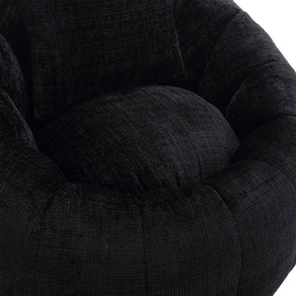 COOLMORE Modern Extra Large Round Bean Bag Chair with Footrest for Living Room, Chenille Fabric Lazy Sofa with Pillow for Adults, Teenagers,Child, Suitable for Bedroom, Dormitory, Study Room-海智集-Default-