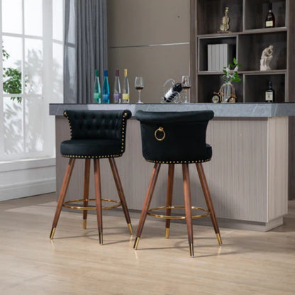 COOLMORE Swivel Bar Stools with Backrest Footrest ，with a fixed height of 360 degrees-海智集-Default-