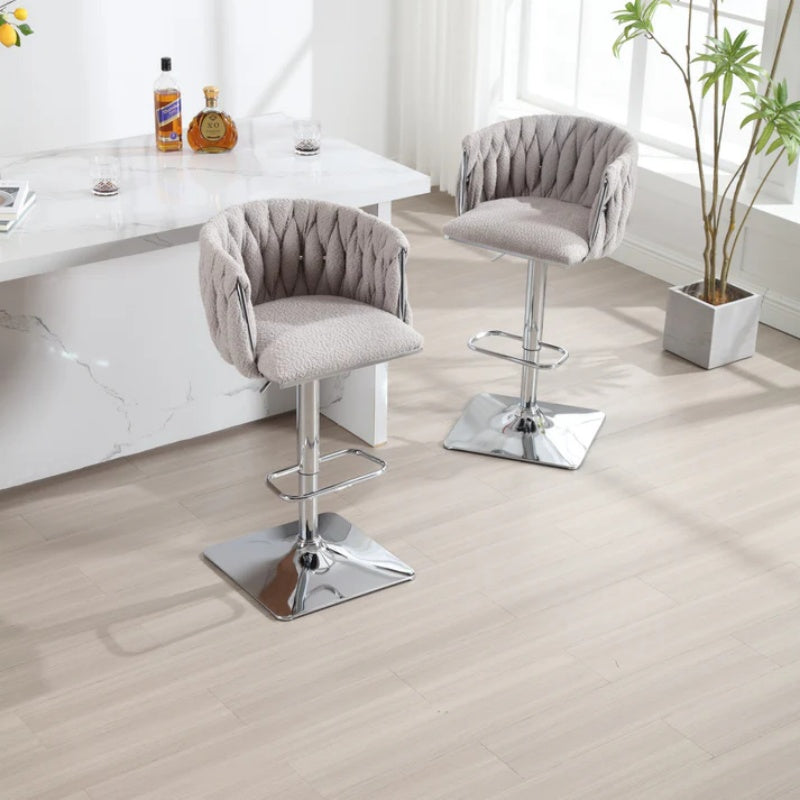 COOLMORE Vintage Bar Stools with Back and Footrest Counter Height Dining Chairs 2PC/SET-海智集-Default-