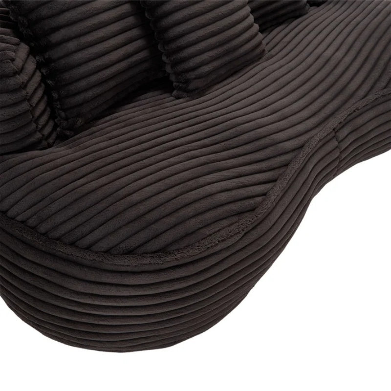 High Back Bean Bag Chair Couch for Adults and Kids, Indoor & Outdoor, Corduroy, Black, 64.17''-海智集-Default-