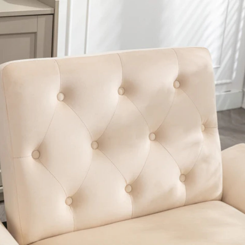 COOLMORE Velvet Accent Chair with Adjustable Armrests and Backrest, Button Tufted Lounge Chair, Single Recliner Armchair with Ottoman-海智集-Default-