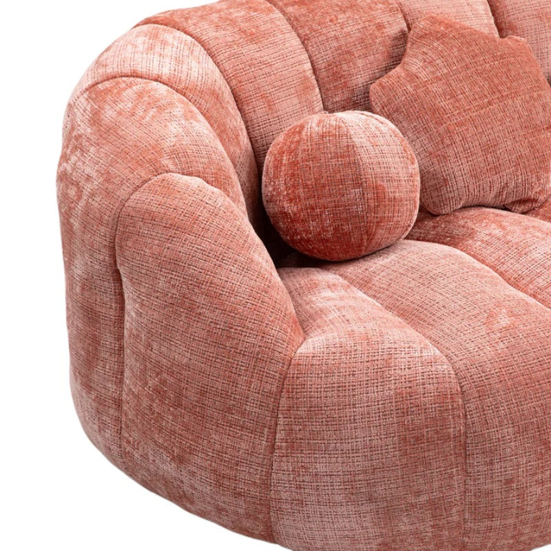 Durable Comfort High Back Pink Chenille Bean Bag Sofa Lounger for Adults and Kids, Indoor & Outdoor-海智集-Default-