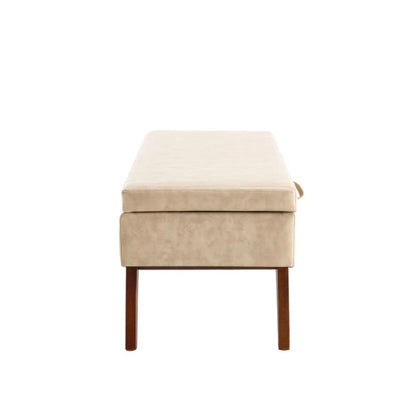 COOLMORE Teddy wool fabric, solid wood feet for solid weighing, and bed end stool with storage function-海智集-Default-