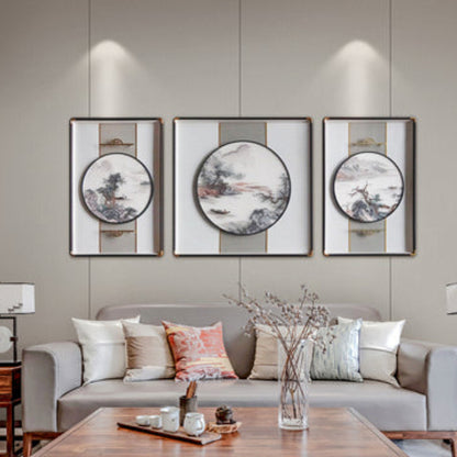 New Chinese Style Embroidered Wall Art - Handmade Silk Painting with Floral/Bird Designs, Framed Oriental Home Decor for Living Room & Bedroom-海智集-