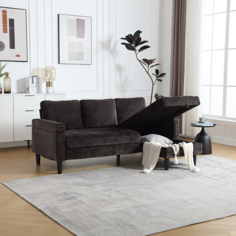 UNITED Sectional Sofa Reversible Sectional Sleeper Sectional Sofa with Storage Chaise-海智集-Default-