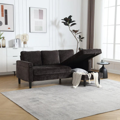 UNITED Sectional Sofa Reversible Sectional Sleeper Sectional Sofa with Storage Chaise-海智集-Default-