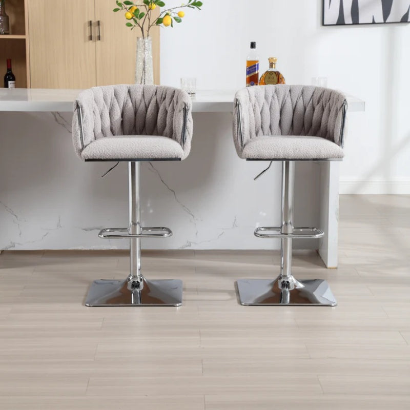 COOLMORE Vintage Bar Stools with Back and Footrest Counter Height Dining Chairs 2PC/SET-海智集-Default-